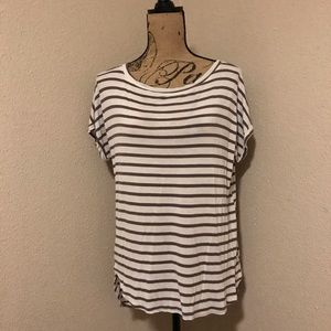 Mauve and Cream Striped Tee